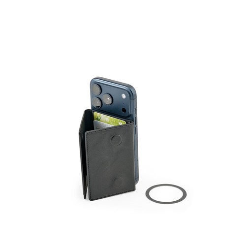 black HARALD. Cartera magnética de PU de gran capacidad con bloqueo RFID