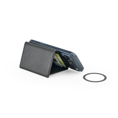 black HARALD. Cartera magnética de PU de gran capacidad con bloqueo RFID