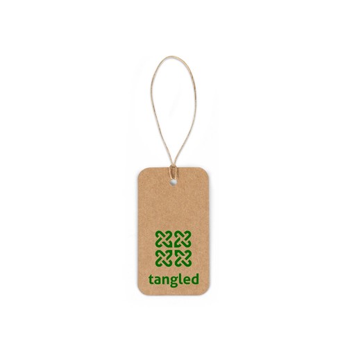 LABEL RECTANGULAR. ETIQUETA FABRICADA CON PAPEL 100 % RECICLADO (700 G/M²) DE FORMA RECTANGULAR