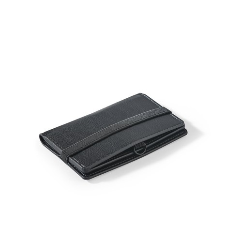 black GLENN. Portatarjetas de PU con cierre elástico