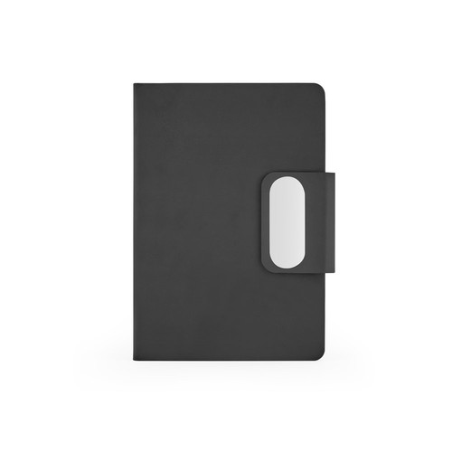 black GARRETT. Set compuesto por 1 bolígrafo y 1 bloc de notas, fabricados en PU y acero inoxidable