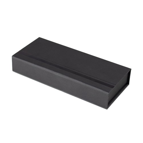 black KINGSLEY. Set compuesto por 1 bolígrafo y 1 rotulador de punta de bola en aluminio, con tinta azul Dokumental