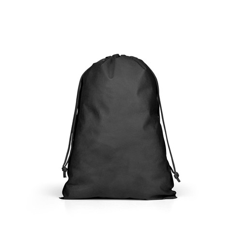 black GIFT BAG L. Bolsa tipo mochila grande de tejido no tejido (60 g/m²)
