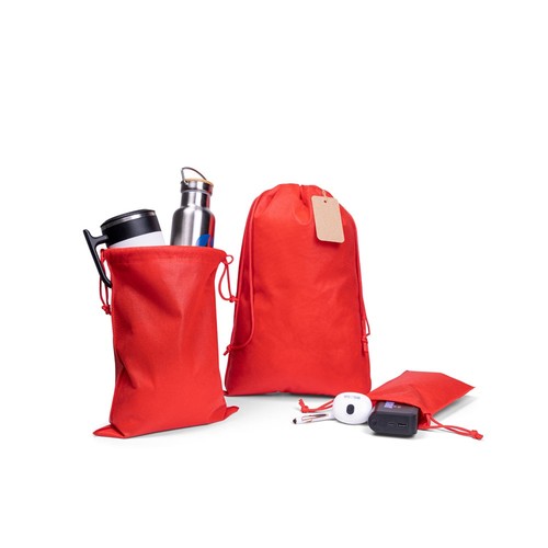 red GIFT BAG L. Bolsa tipo mochila grande de tejido no tejido (60 g/m²)