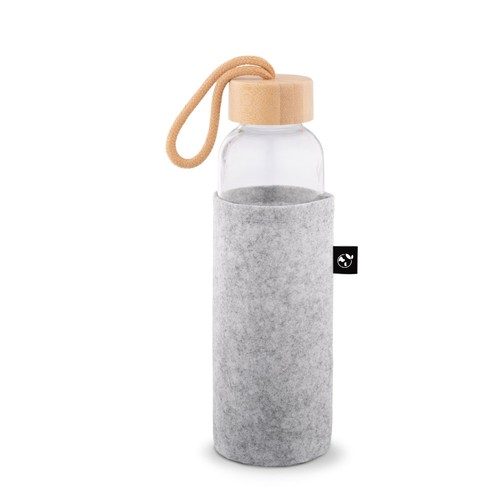 gris claro STOREY. Funda de fieltro reciclado (xxx % reciclado), ideal para botellas