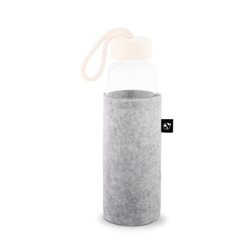 gris claro STOREY. Funda de fieltro reciclado (xxx % reciclado), ideal para botellas