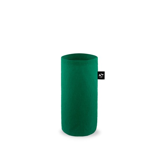 verde oscuro STOREY. Funda de fieltro reciclado (xxx % reciclado), ideal para botellas