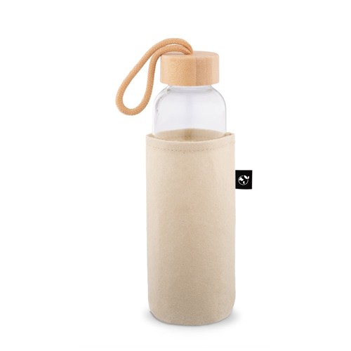 beis STOREY. Funda de fieltro reciclado (xxx % reciclado), ideal para botellas