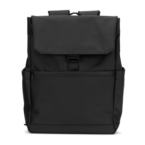 black AZORES BAG. Mochila para portátil de PU (16