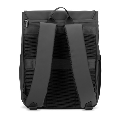 black AZORES BAG. Mochila para portátil de PU (16