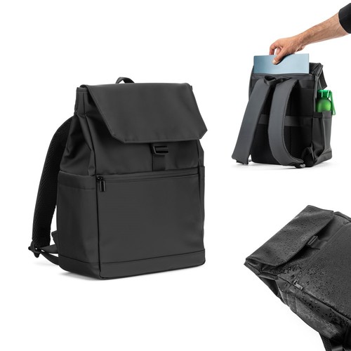 AZORES BAG. Sac à dos pour ordinateur portable (16") en PU, avec rabat recouvrant tous les compartiments, RIONDET SERIPUB, EYBENS