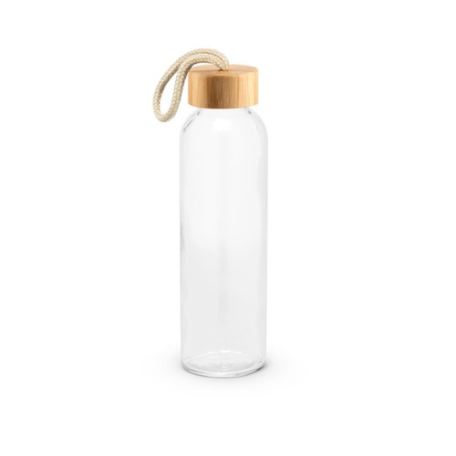 natural CROSBY. Botella de vidrio de 520 ml con tapa de bambú