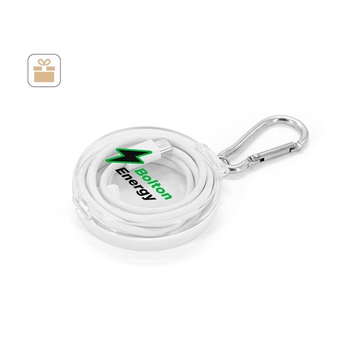 JEMISON. CABLE USB-C A USB-C CON CABLE TRENZADO (60 W), FABRICADO EN ABS, ACERO INOXIDABLE, ALUMINIO Y POLIÉSTER