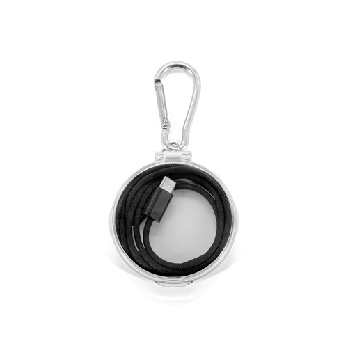 black JEMISON. Cable USB-C a USB-C con cable trenzado (60 W), fabricado en ABS, acero inoxidable, aluminio y poliéster