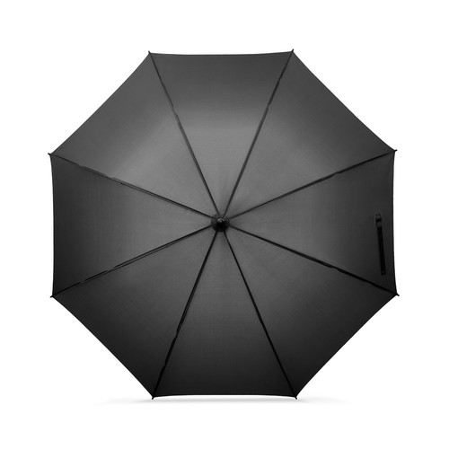 black MATEO. Paraguas grande (30 pulgadas) fabricado en pongee