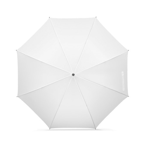 white MATEO. Paraguas grande (30 pulgadas) fabricado en pongee