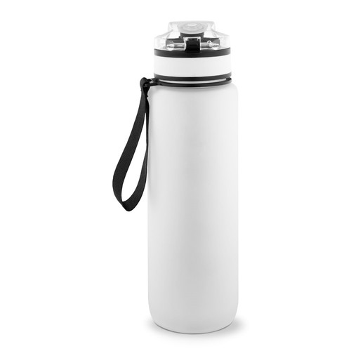 white ERIKSSON. Botella fabricada en PET reciclado (100 % rPET), con citas motivadoras y horarios para animarte a beber agua y mantenerte hidratado durante todo el día