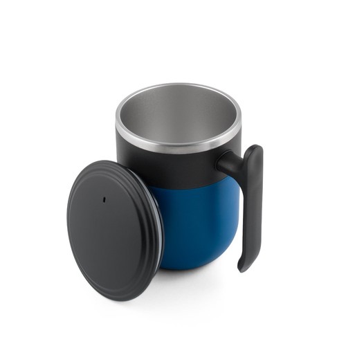 blue MALDINI. Taza de viaje con interior de acero inoxidable y acabado mate, 400 ml