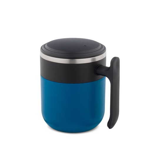 blue MALDINI. Taza de viaje con interior de acero inoxidable y acabado mate, 400 ml