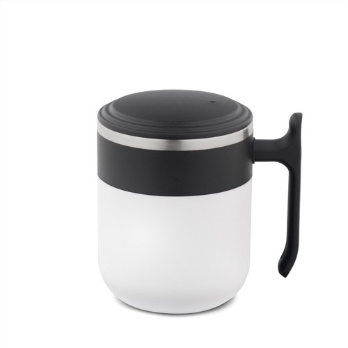 white MALDINI. Taza de viaje con interior de acero inoxidable y acabado mate, 400 ml