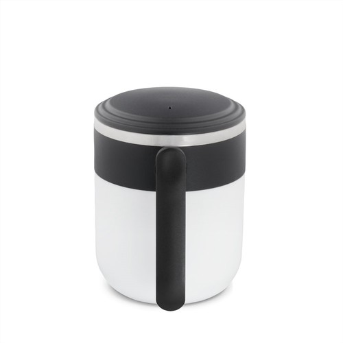 white MALDINI. Taza de viaje con interior de acero inoxidable y acabado mate, 400 ml