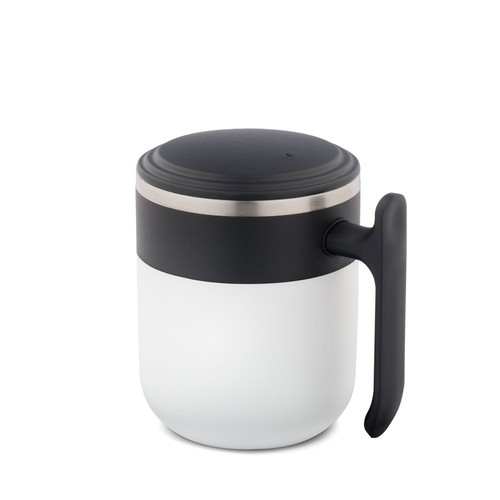 white MALDINI. Taza de viaje con interior de acero inoxidable y acabado mate, 400 ml