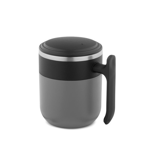 gray MALDINI. Taza de viaje con interior de acero inoxidable y acabado mate, 400 ml