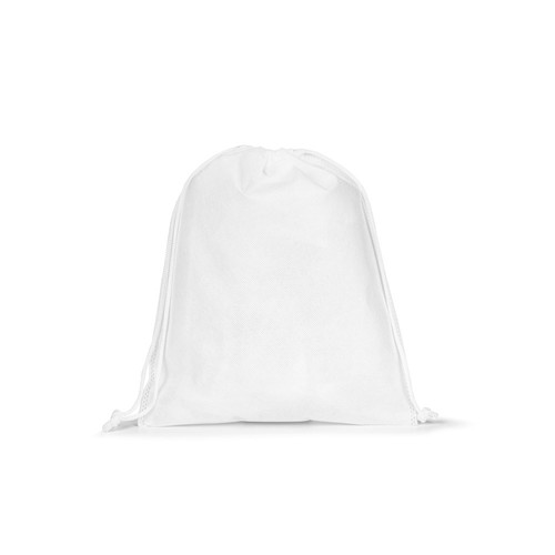 white GIFT BAG M. Bolsa tipo mochila mediana de tejido no tejido (60 g/m²)