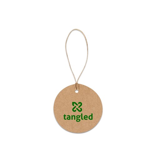 LABEL ROUND. ETIQUETA FABRICADA CON PAPEL 100 % RECICLADO (700 G/M²) DE FORMA CIRCULAR