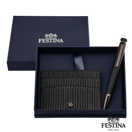 Parure Interlace Black (stylo bille & porte-cartes) - 2