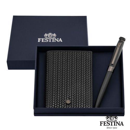 Parure Interlace Black (stylo plume & porte-cartes) - 2