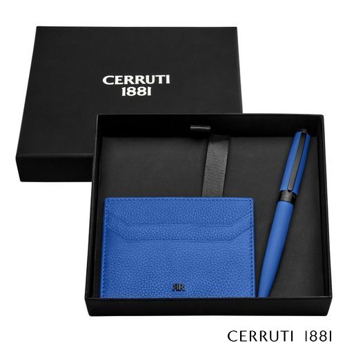 Parure CERRUTI 1881 Bright Blue (stylo bille & porte-cartes) - 2