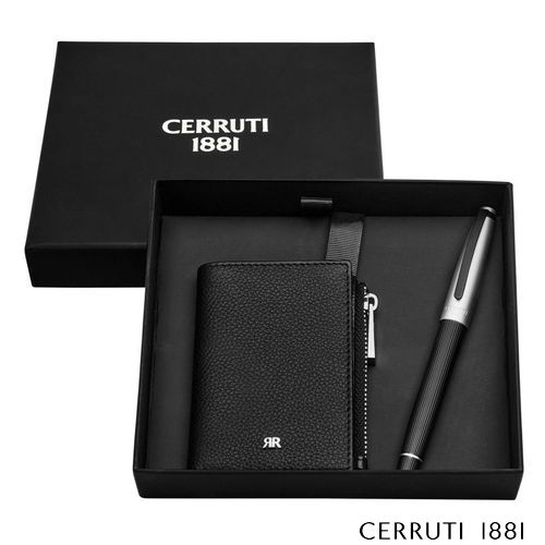 Parure CERRUTI 1881 (stylo roller & porte-cartes) - 2