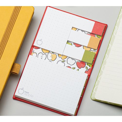 Set de notes autocollantes à base de papier recyclé en couverture rigide de matière Newapple thumbnail 4