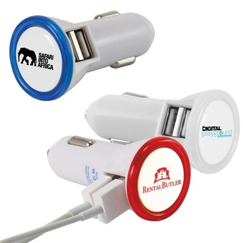 Chargeur de voiture USB à double port et à diodes électroluminescentes** - 1
