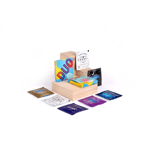 Pochette personnalisée 64DUO contenant 2 préservatifs Pasante imprimés, RIONDET SERIPUB, EYBENS