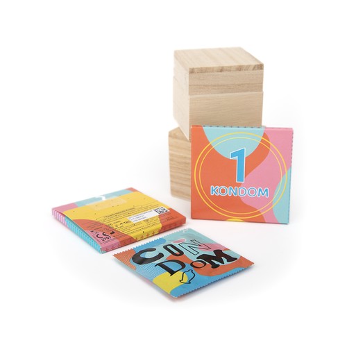 Pochette personnalisée 64UNO PLUS avec un préservatif MANIX, RIONDET SERIPUB, EYBENS