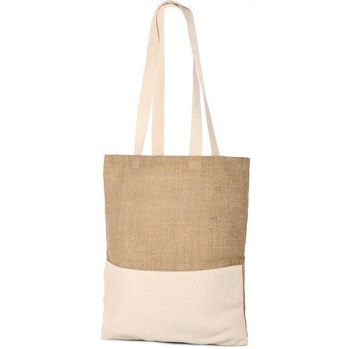 SHOPPING BAG IN JUTE AND COTTON