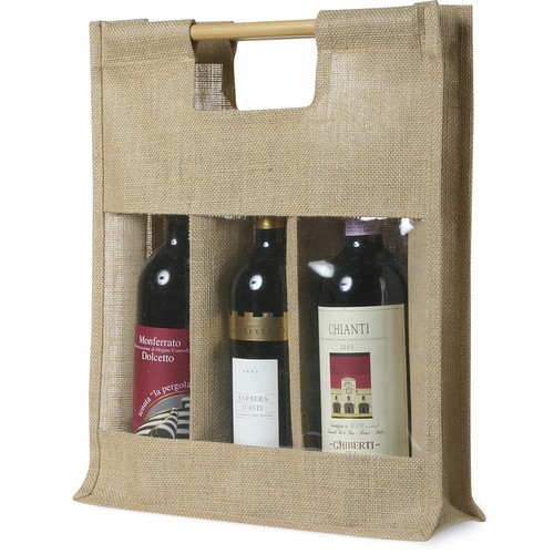 JUTE BAG FOR 3 BOTTLES
