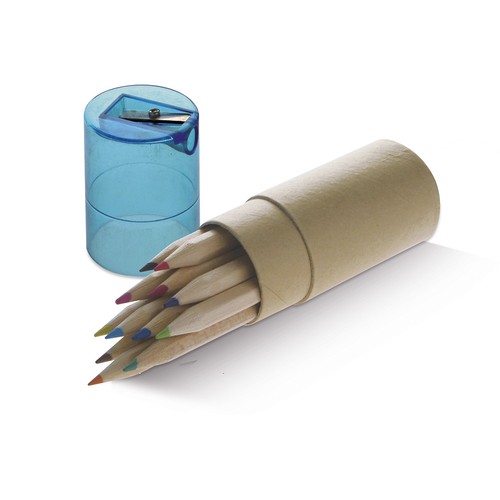 BOX OF 12 COLOURFUL WOODEN PENCILS