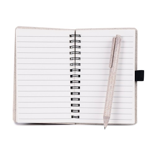 CALCIUM CARBONATE+PE NOTEBOOK, WHEAT STRAW+PLASTIC