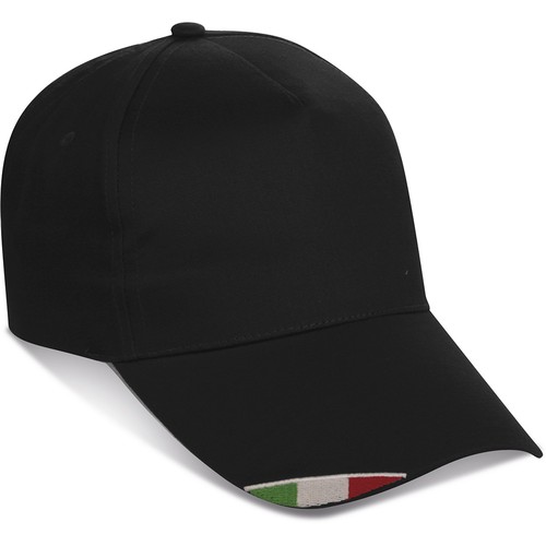 5 PANEL CAP IN 100% COTTON WITH ITALIAN FLAG