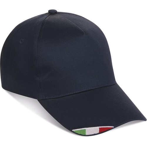 GORRA 5 PANELES CON BANDERA ITALIANA DE ALGODÓN 100%