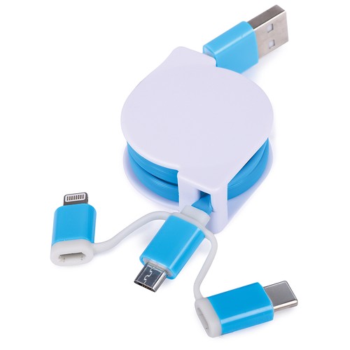 3 IN 1 PLASTIC CHARGING AND DATA TRANSFER CABLE