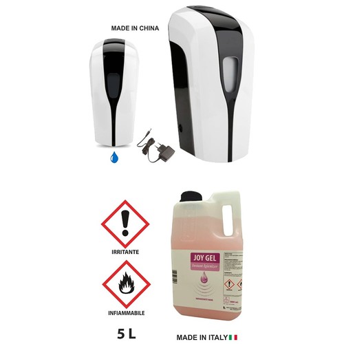 DISPENSADOR AUTOMATICO CON SOLUCIÓN. 70% GEL HIGIÉNICO HIDROALCOHÓLICO. MANOS 5L