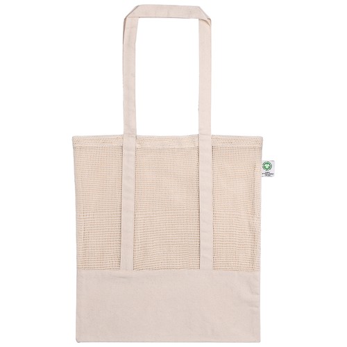 SHOPPING BAG WITH NET, IN ORGANIC COTTON (300 gr/m²)
