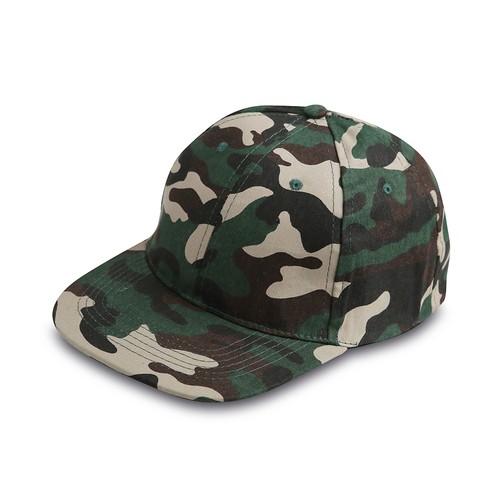 6 PANELS CAMOUFLAGE RAPPER CAP IN 100% COTTON