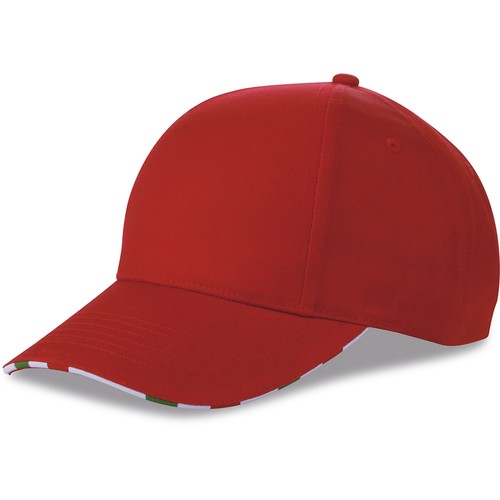 6 PANELS TURNED CAP WITH ITALIAN FLAG IN 80% POLYESTER AND 20% COTTON