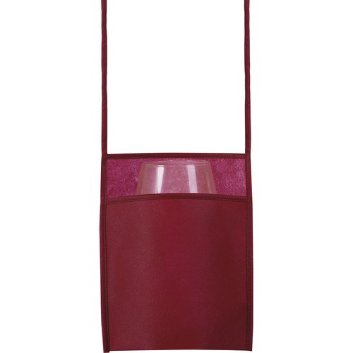 SHOULDER BAG FOR CUP HOLDER IN TNT (70 gr/m²) WITH GUSSET, SHOULDER BAG 100 cm