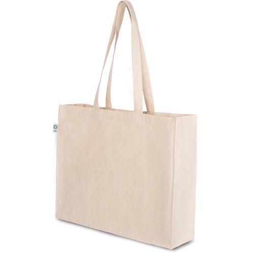 NATURAL COLOR SHOPPING BAG IN 100% ORGANIC CANVAS COTTON (300 gr/m²)